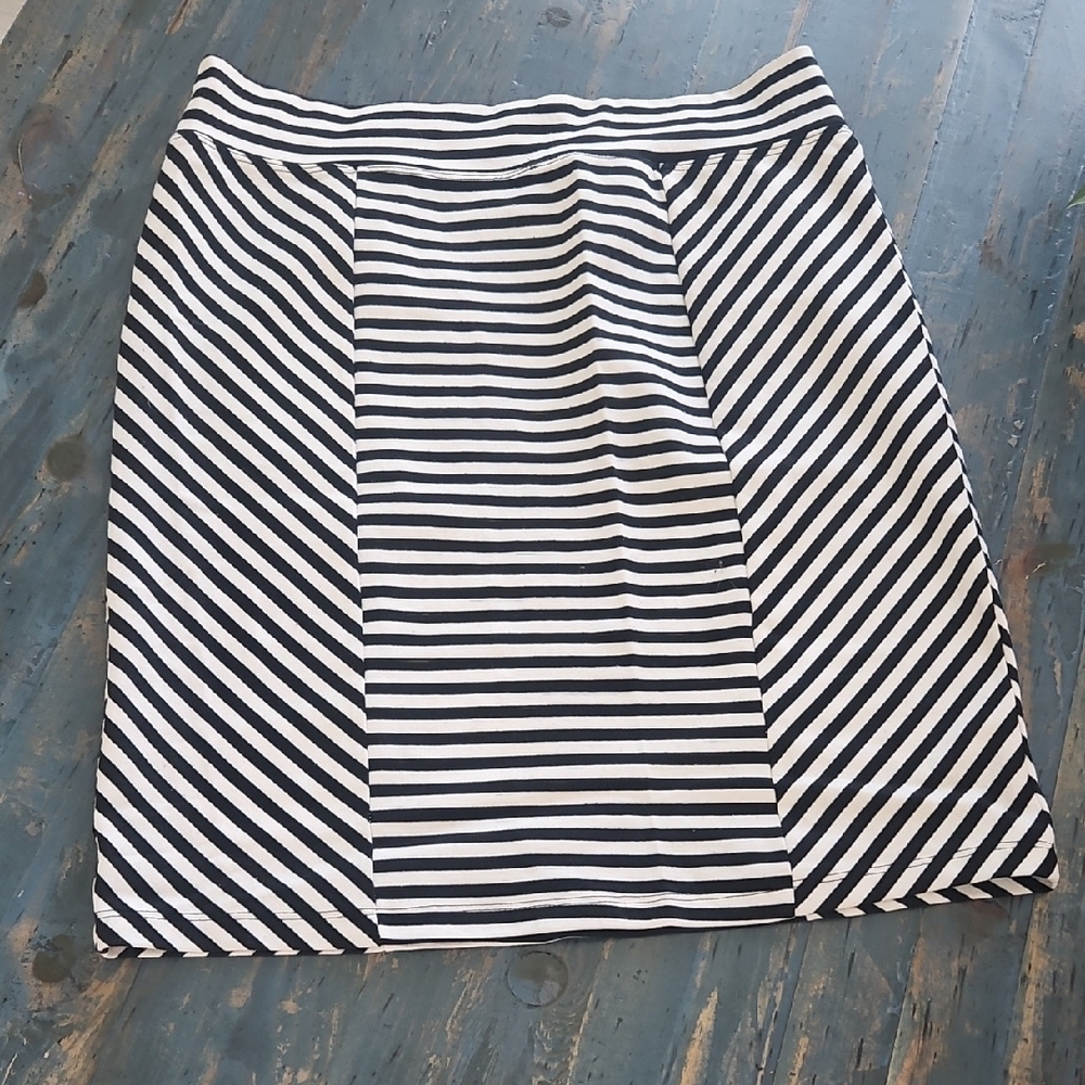 DOPE Black and White Striped Pencil Skirt